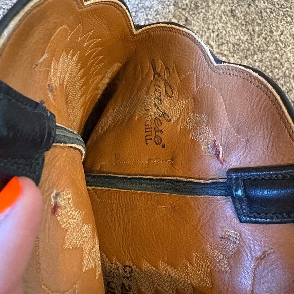 Lucchese Black Cowboy Boots with Decorative Stitching - Picture 9 of 11